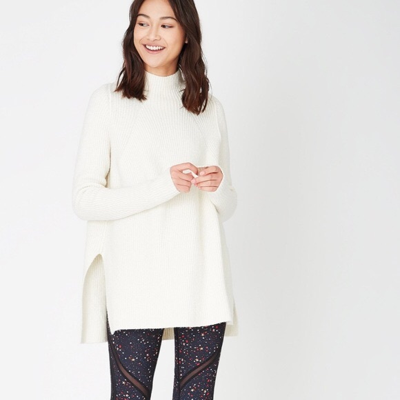 Sweaty Betty Sweaters - Sweaty Betty Ivory Mock Neck Long Sweater $220